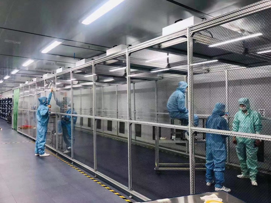 Специальный корпус для чистых помещений с рамой из нержавеющей стали 304, соответствием классу 5 ISO и фильтрацией HEPA 34× FFU